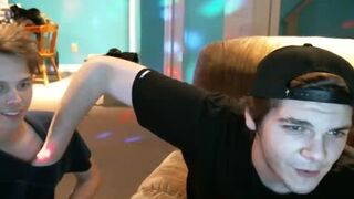 Gay-for-pay blonde guy And queer pal