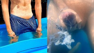 The guy in the country lowered the sperm into the pool
