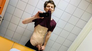 Hot boy Jerkin Off in Toilet at Gym (RISKY)/ Almost caught ! /Hunks /Cute