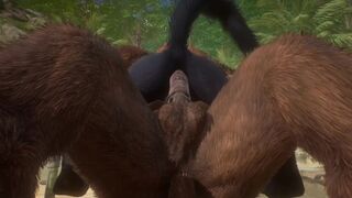 Minotaur Cums HUGE Load Inside Wolf Male (Gay Mating) | Wild Life Furry
